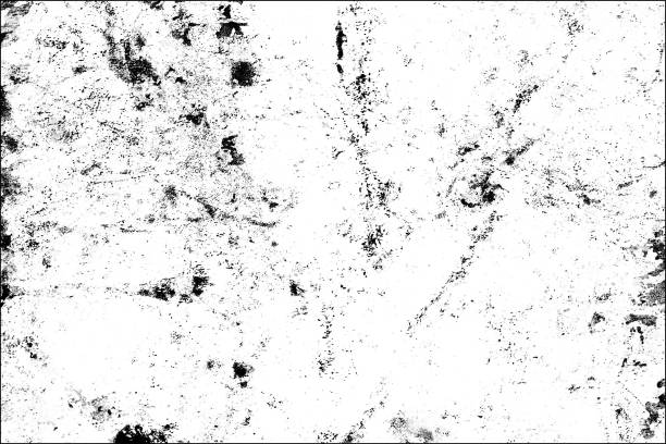 istock Texture of scratches, cracks, chips. Monochrome abstract grunge background. Black and white pattern of old surface. Template for texturing posters, business cards, labels, icons 1128140570