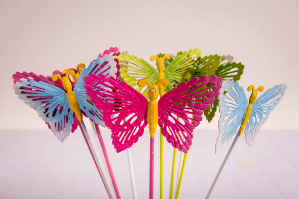 istock Decorative butterflies on the needles 1128144515