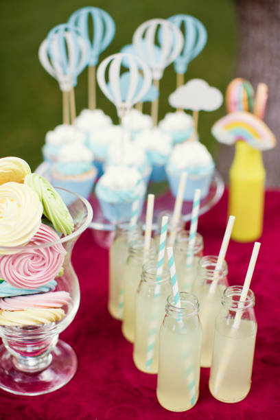 istock drinks and sweets, birthday party 1128150615