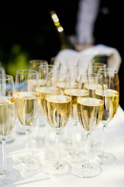 istock Several glasses of champagne 1128150616