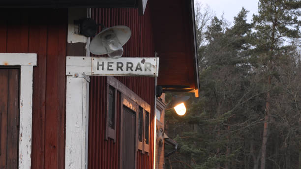 istock Restroom at Rural Swedish Railwaystation 1128152994