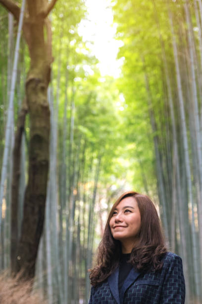 istock woman with bamboo forest in background 1128153054