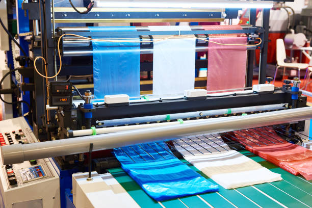 istock Machine for production of plastic bags 1128155016