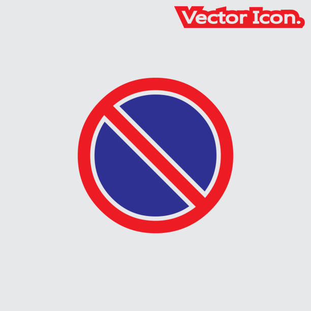Prohibitory Sign No Stopping And Parking Icon Isolated Sign Symbol And Flat  Style For App Web And Digital Design Stock Illustration - Download Image  Now - iStock