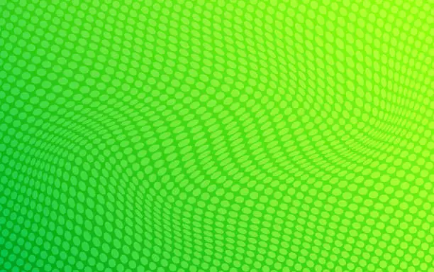 Vector illustration of Abstract Dotted Background Wave Pattern Green And Yellow Color