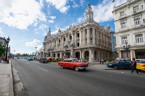 La Habana, Cuba -November 26th 2017 :The Gran Teatro de La Habana[1] is the former Centro Gallego. Designed by the Belgian architect Paul Belau and the U.S. firm of Purdy and Henderson, Engineers, was paid for by the Galician immigrants of Havana to serve as a their community- social center. Located in the Paseo del Prado