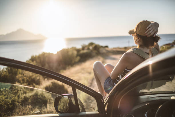 istock Woman on the road trip 1128162679