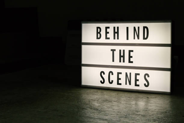 The cinema light box in dark tone film content.