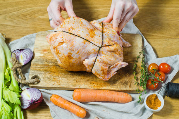 istock The hands of the chef sprinkle raw chicken with spices 1128165028