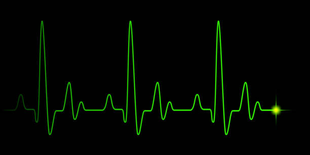 istock Heart pulse green graphic line on black 1128166106