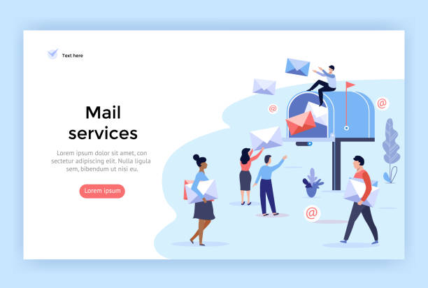 Mail service and correspondence delivery. Mail service and correspondence delivery concept illustration, perfect for web design, banner, mobile app, landing page, vector flat design mail illustrations stock illustrations