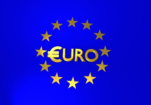 3D ILLUSTRATION OF A EURO SIGN