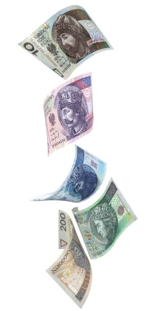 istock Zloty notes in vertical order - 3d illustration 1128171486