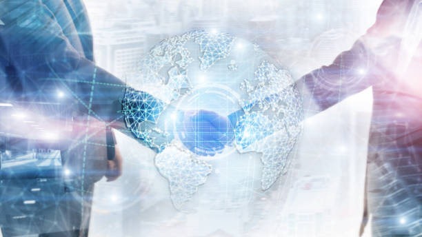 istock 3D earth hologram, Globe, WWW, Global Business and Telecommunication. 1128175536