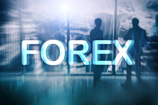 istock Forex trading and investment concept on double exposure blurred background. 1128175661