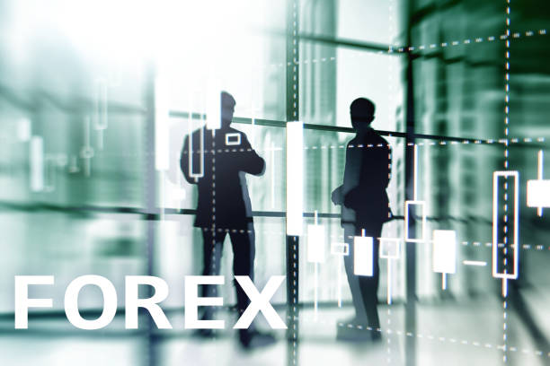 istock Forex trading, financial candle chart and graphs on blurred business center background. 1128175673