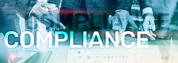 istock Compliance diagram with icons. Business concept on abstract background. 1128175778