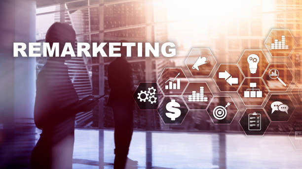 istock Remarketing Business Technology. Internet and network concept. Mixed media. Financial concept on blurred background 1128175780
