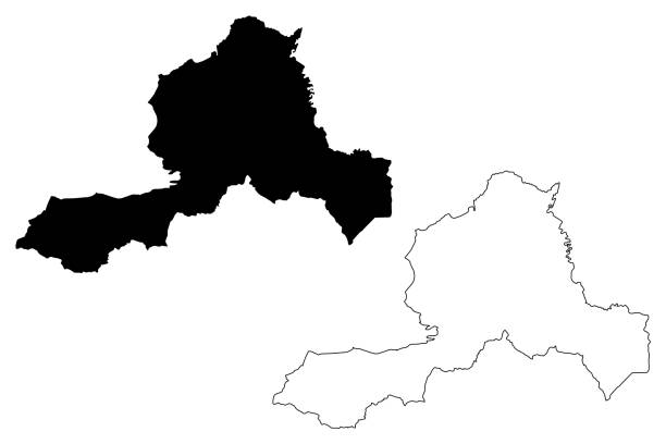 Wrexham map vector Wrexham (United Kingdom, Wales, Cymru, Principal areas of Wales) map vector illustration, scribble sketch Wrexham County Borough map wrexham stock illustrations