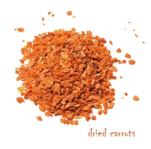 Dried carrots Dried carrots on white isolated background. View from above. pile of carrots stock pictures, royalty-free photos & images