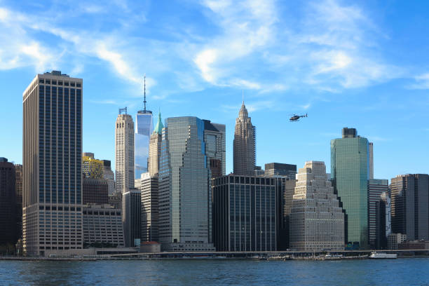 istock View on New York City  from Hudson river.USA 1128182847