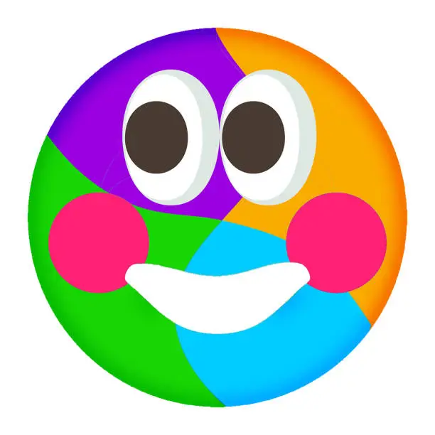 Vector illustration of Colorful Smile Emoji
