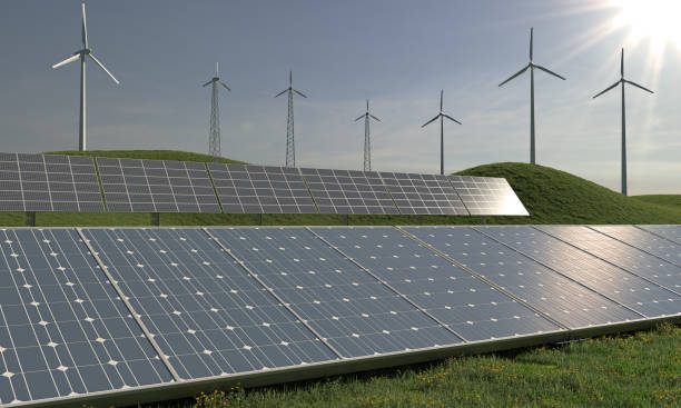 istock Solar Panels - Wind Turbines Renewable Energy 1128188918