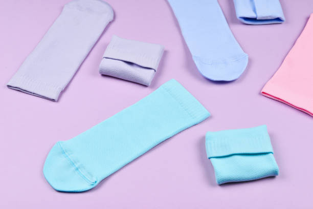 istock Colorful collection of cotton socks. 1128188930
