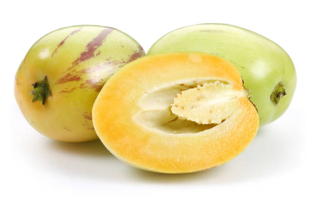 istock Pepino melon fruits isolated on white 1128189187