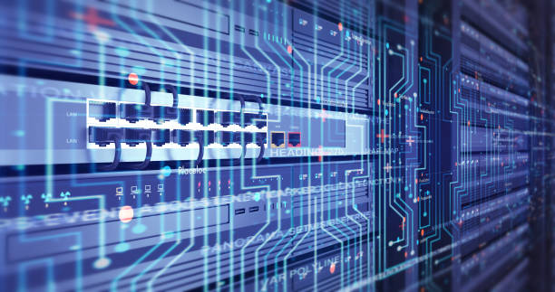 istock Close Up Modern Server In a Data Center. Futuristic 3D Render. 1128189238