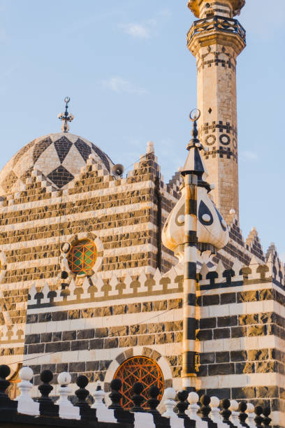 Black and white mosque in Amman