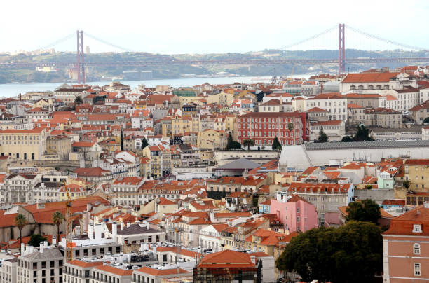 istock Lisbon: cityscape and the 25 de Abril bridge 1128190962