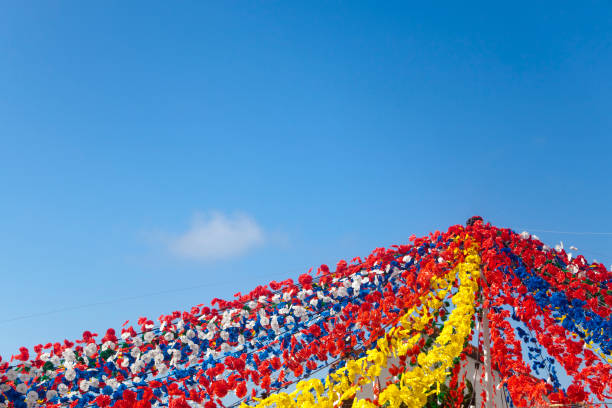 istock Traditional festival ,rows of multicolored decorations forming a canopy 1128191117