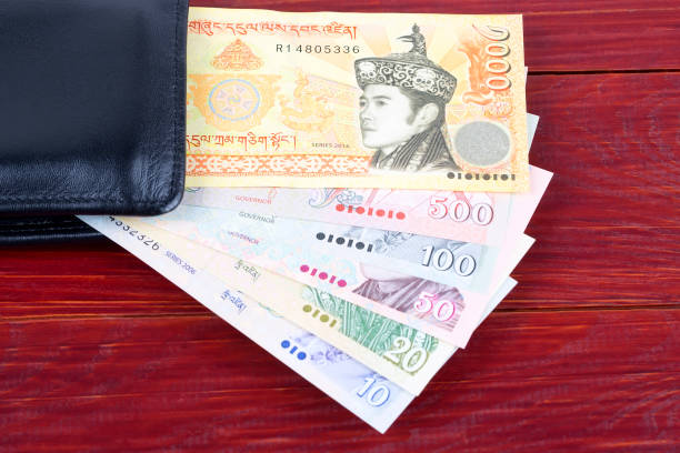 istock Bhutanese money in the black wallet 1128191822