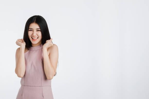 istock Happy excited surprised young woman. 1128192399
