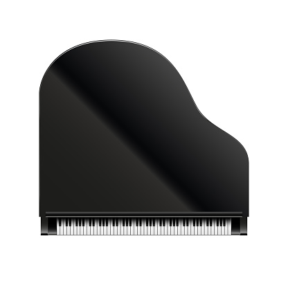 Mayo Negrita Reproducir Ilustración de Vista Superior De Piano De Cola Negro En Fondo Liso y más  Vectores Libres de Derechos de Nota musical - iStock
