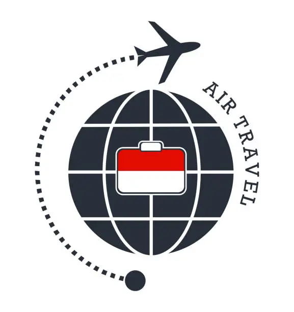 Vector illustration of Monaco air travel