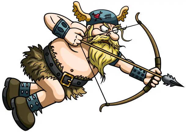 Vector illustration of Viking Cupid