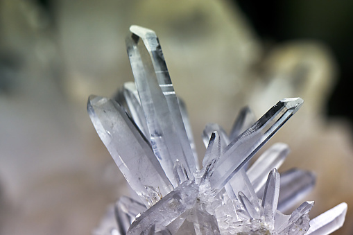 Closeup of a rock crystal on black