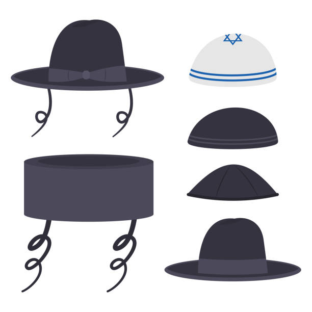Elegance tøffel svejsning Jewish Traditional Hats Vector Cartoon Set Isolated On White Background  Stock Illustration - Download Image Now - iStock