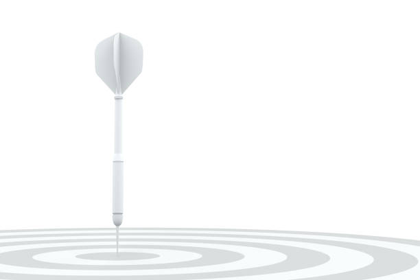Dart in Bull's Eye Bull's-Eye, Circle, Dartboard, Goal, Target, Business, Dart gray target stock pictures, royalty-free photos & images