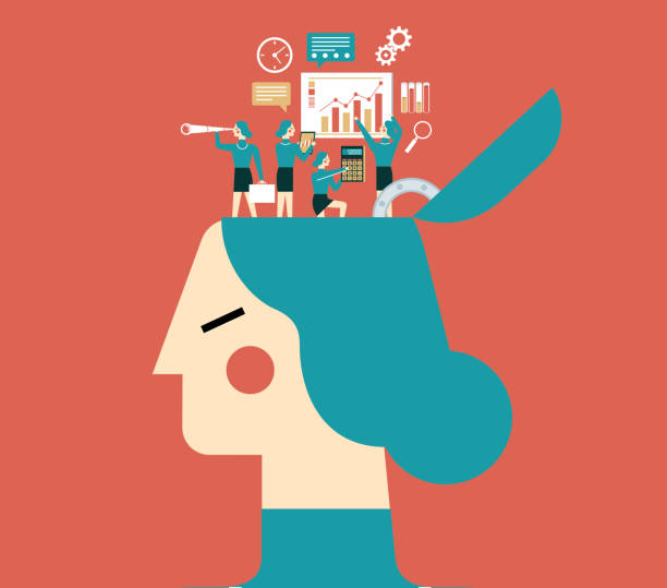 Brainstorming - Businesswoman Business people creative mind market intelligence stock illustrations