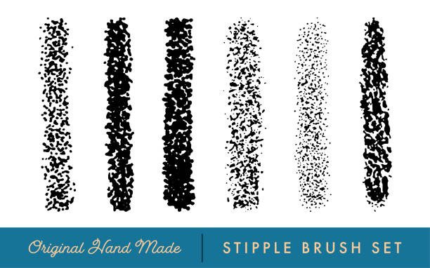 Stipple Brush Set for Texturing and Shadow (Intense) Stipple Brush Set for Texturing and Shadow on the White Background illustrator stock illustrations