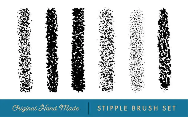 Vector illustration of Stipple Brush Set for Texturing and Shadow (Intense)
