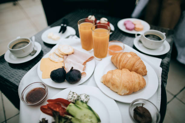 istock breakfast with croissants and coffee 1128216051