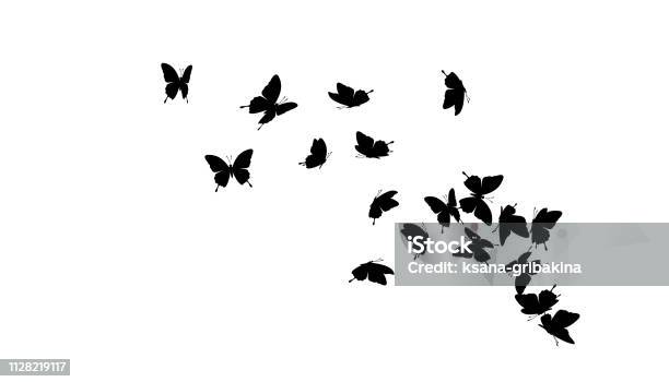 Flying Butterflies Vector Decoration Element Stock Illustration - Download Image Now - Butterfly - Insect, Flying, Vector
