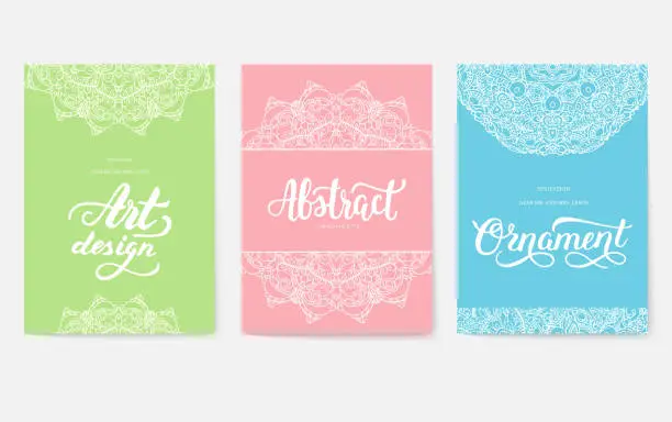 Vector illustration of Pastel abstract background ornament illustration concept. Vector decorative retro banner of card or invitation design. Vintage traditional, Islam, Arabic, Indian, ottoman motifs, elements.