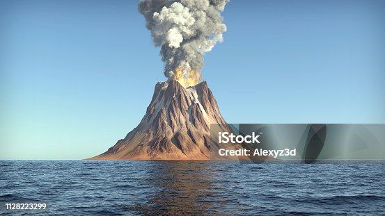 istock Volcano eruption 1128223299