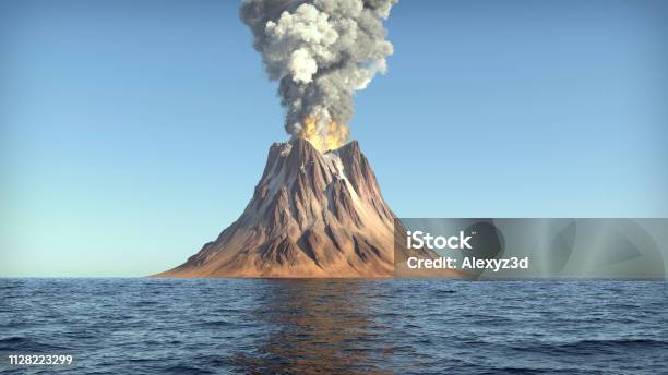 Volcano Eruption Stock Photo - Download Image Now - Volcano, Erupting, Active Volcano
