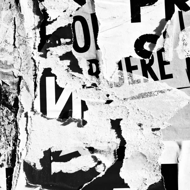 istock Blank white black old ripped torn paper crumpled creased posters grunge textures backdrop backgrounds placard 1128226609